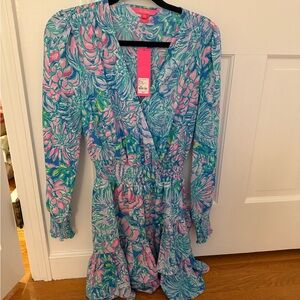 Lilly Pulitzer Blue and Pink Floral Dress